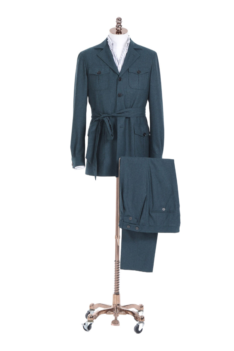 The Teal Safari Suit — Belted