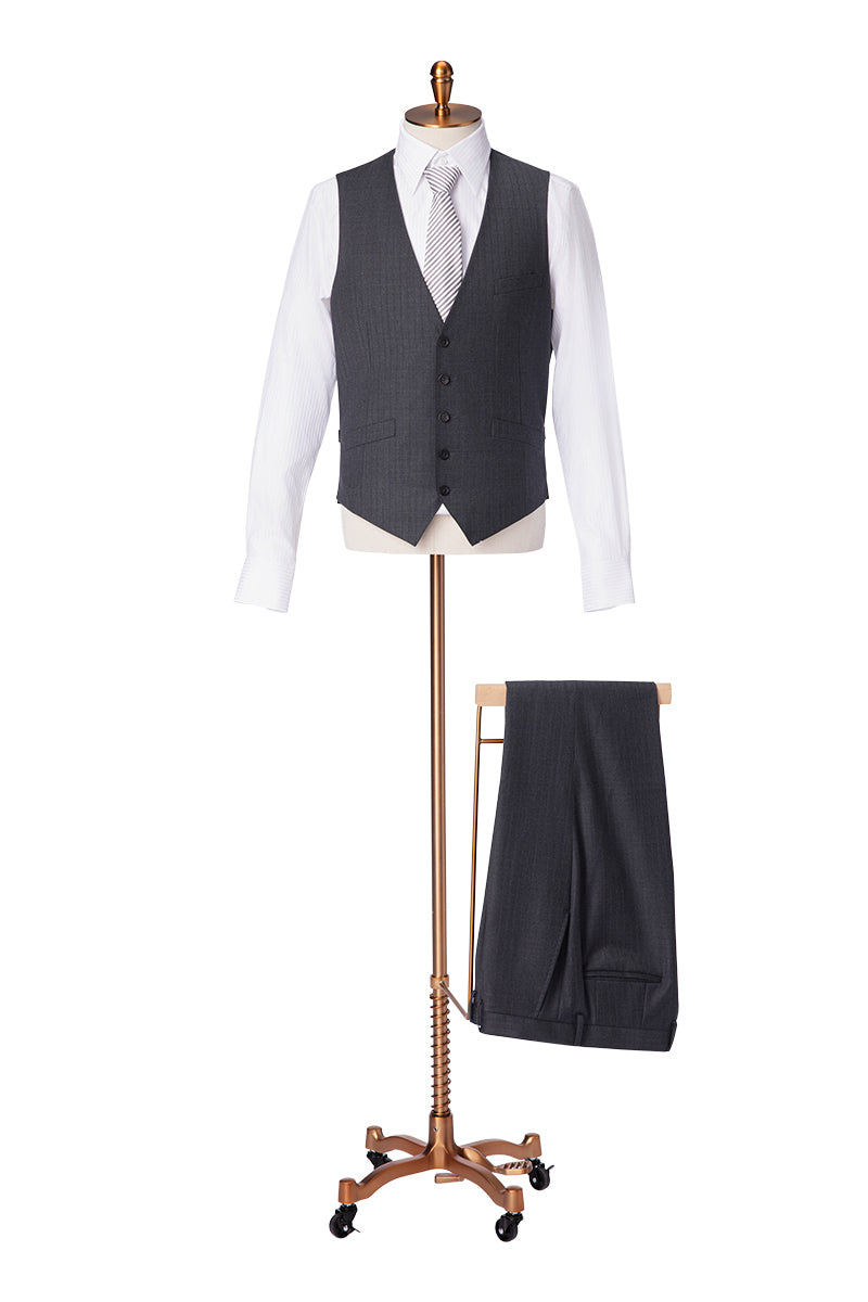 The Charcoal Wool Three-Piece Executive Suit