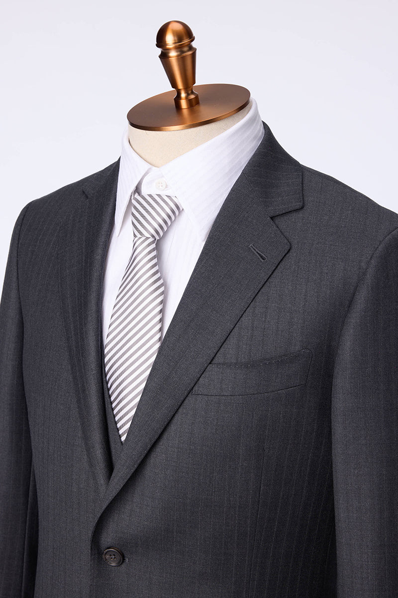 The Charcoal Wool Three-Piece Executive Suit