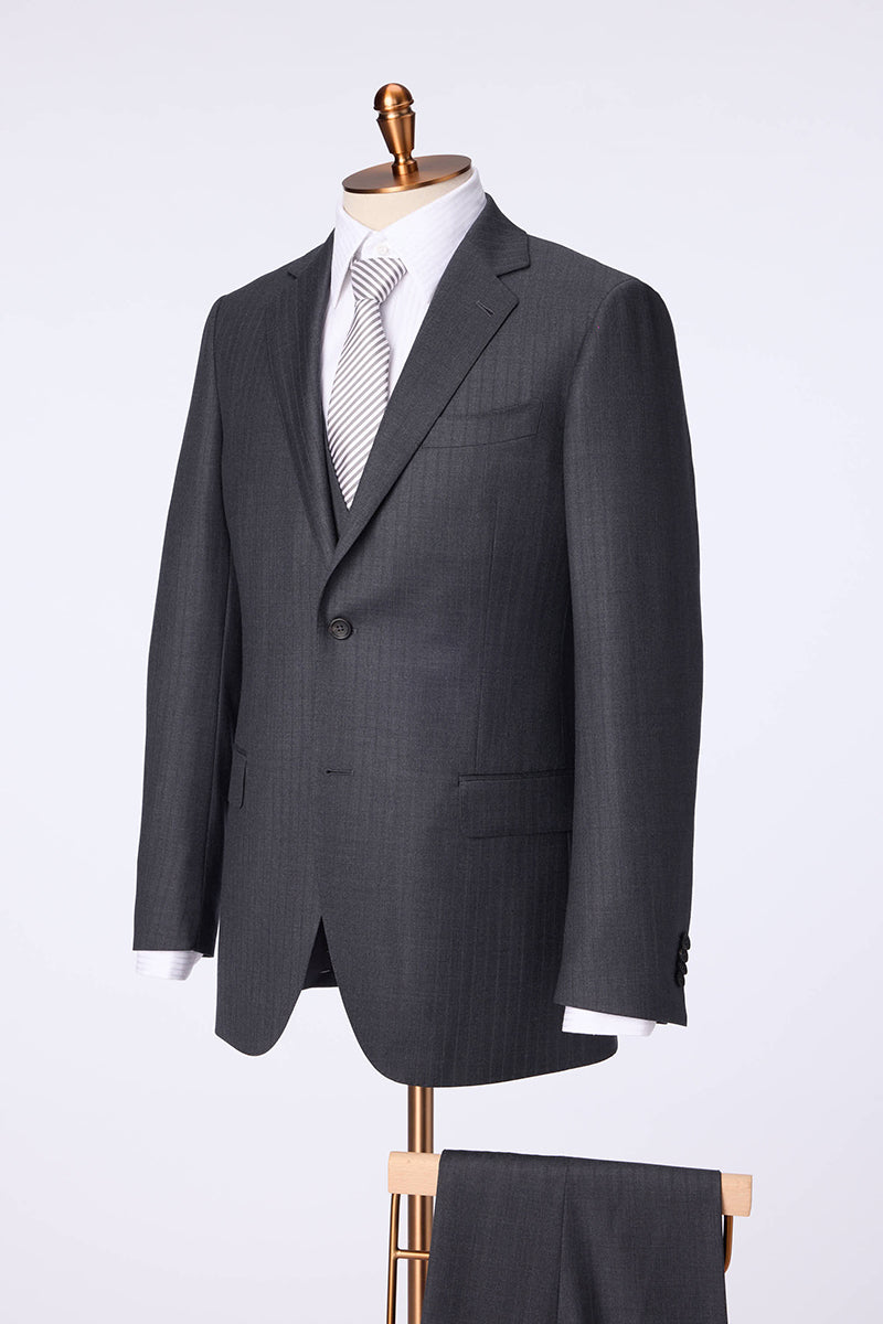 The Charcoal Wool Three-Piece Executive Suit