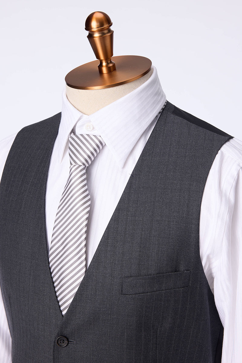 The Charcoal Wool Three-Piece Executive Suit