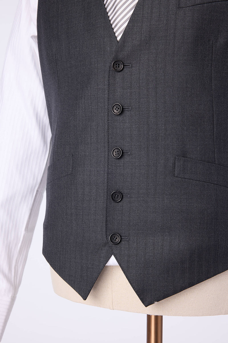 The Charcoal Wool Three-Piece Executive Suit