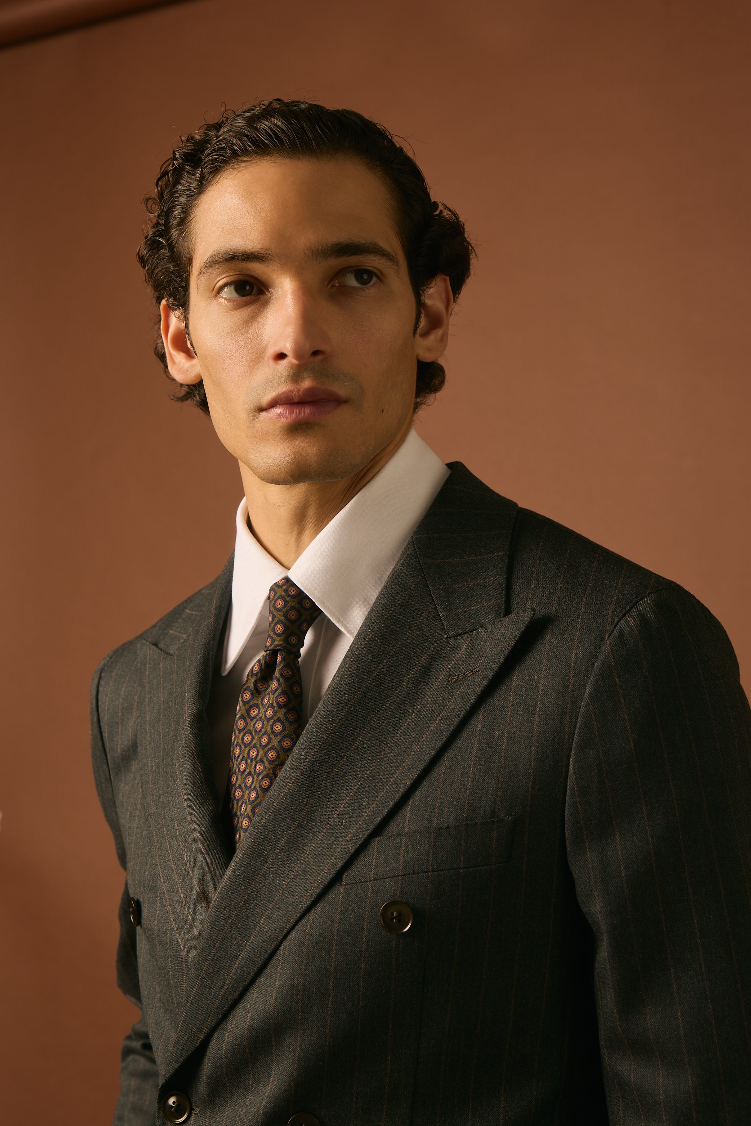 The Brown Winter Pinstripe DB Suit