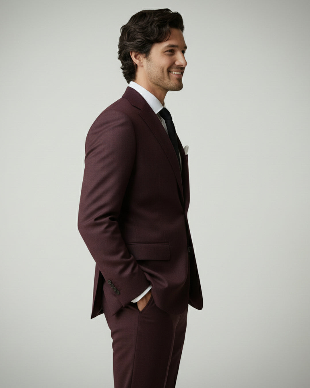 The Burgundy Monarch Suit