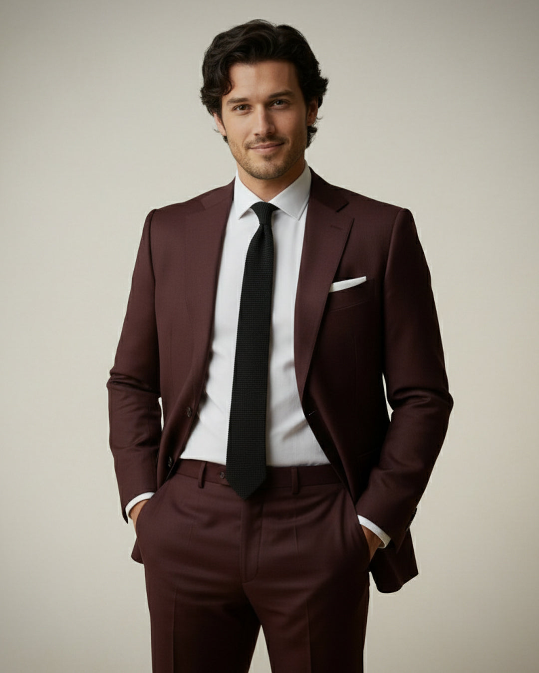 The Burgundy Monarch Suit