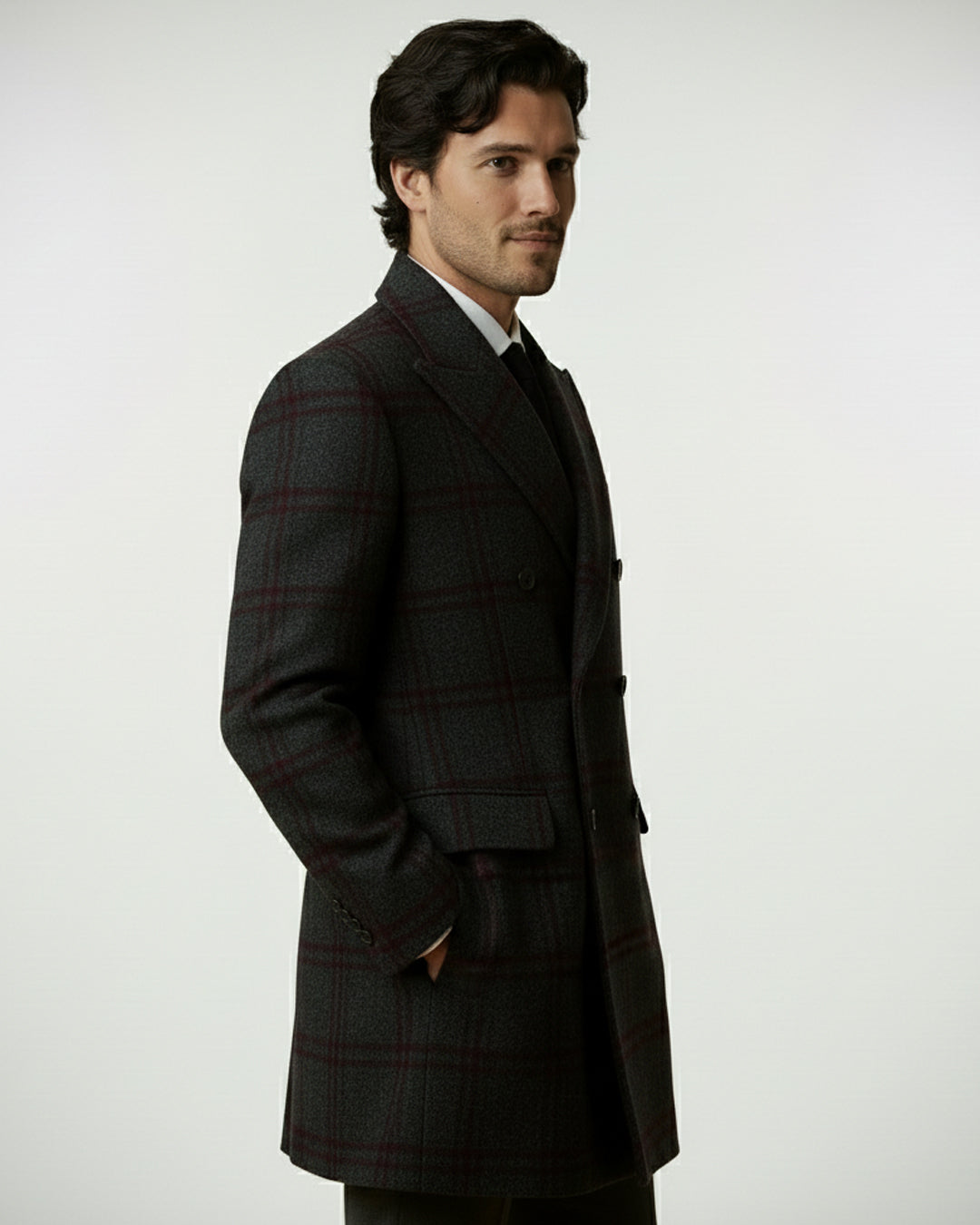 The Charcoal Windowpane Overcoat