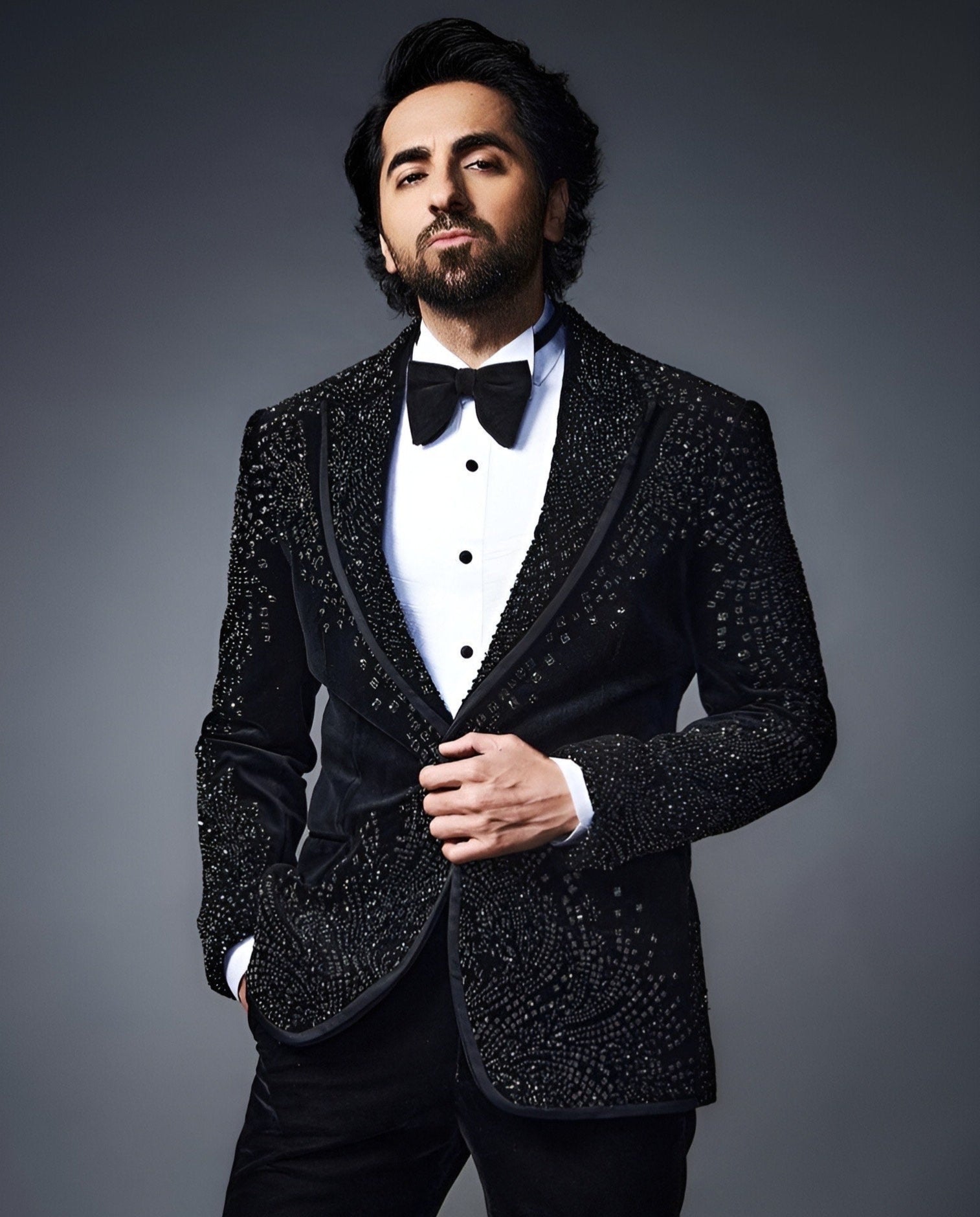 Black Silk Velvet Bling Tuxedo