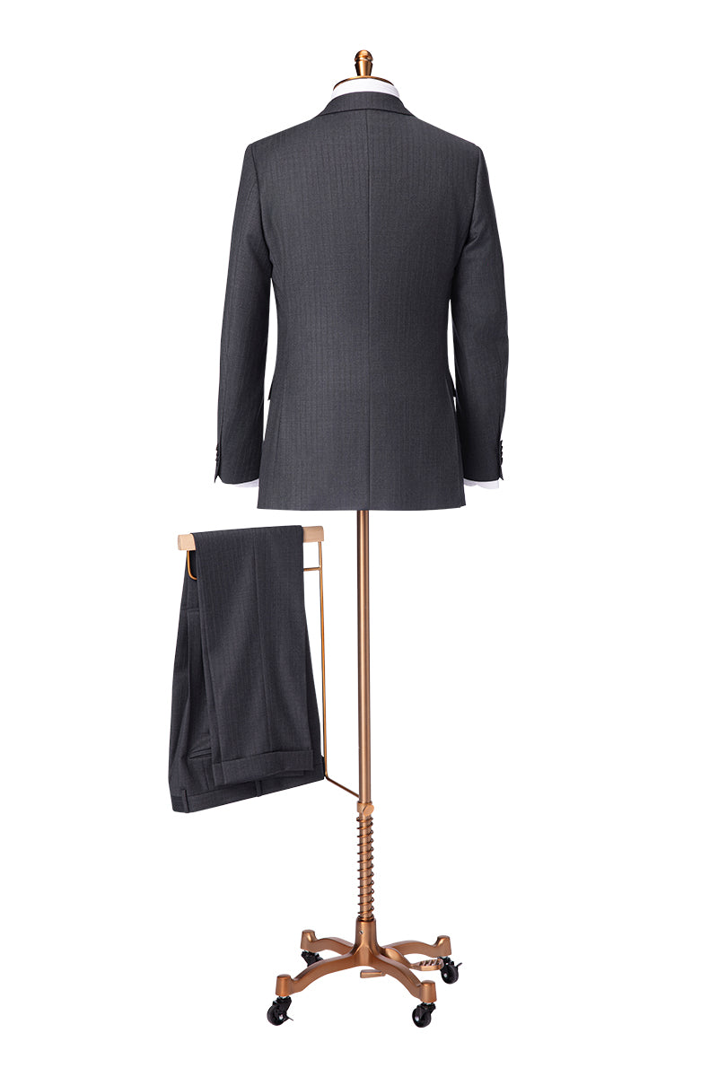 The Charcoal Wool Three-Piece Executive Suit
