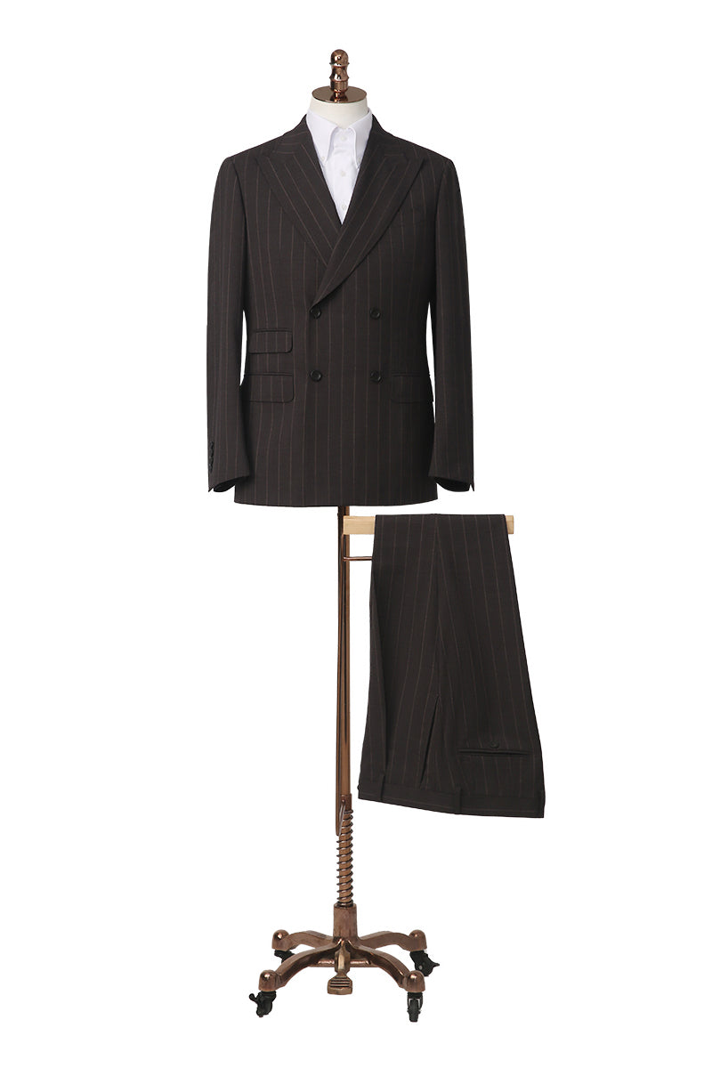 The Brown Winter Pinstripe DB Suit
