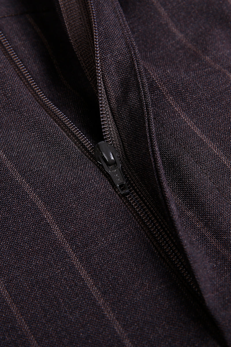 The Brown Winter Pinstripe DB Suit