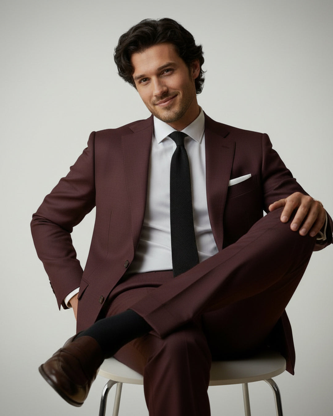 The Burgundy Monarch Suit