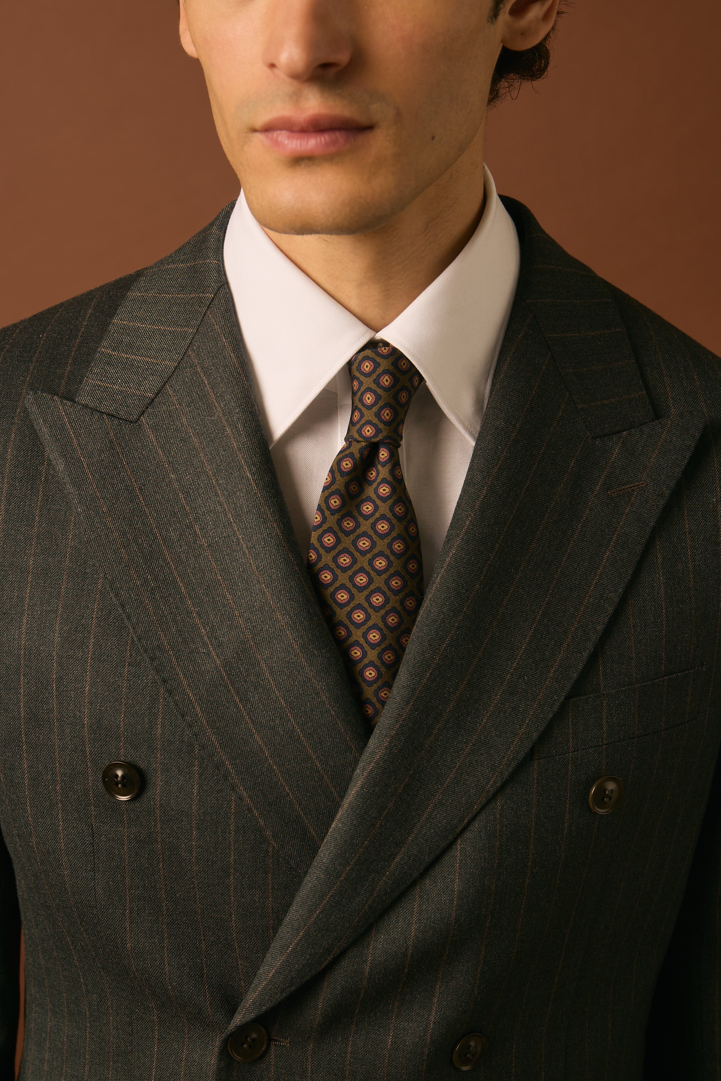The Brown Winter Pinstripe DB Suit