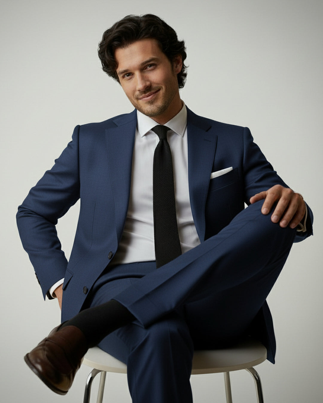 The Navy Birdseye Suit