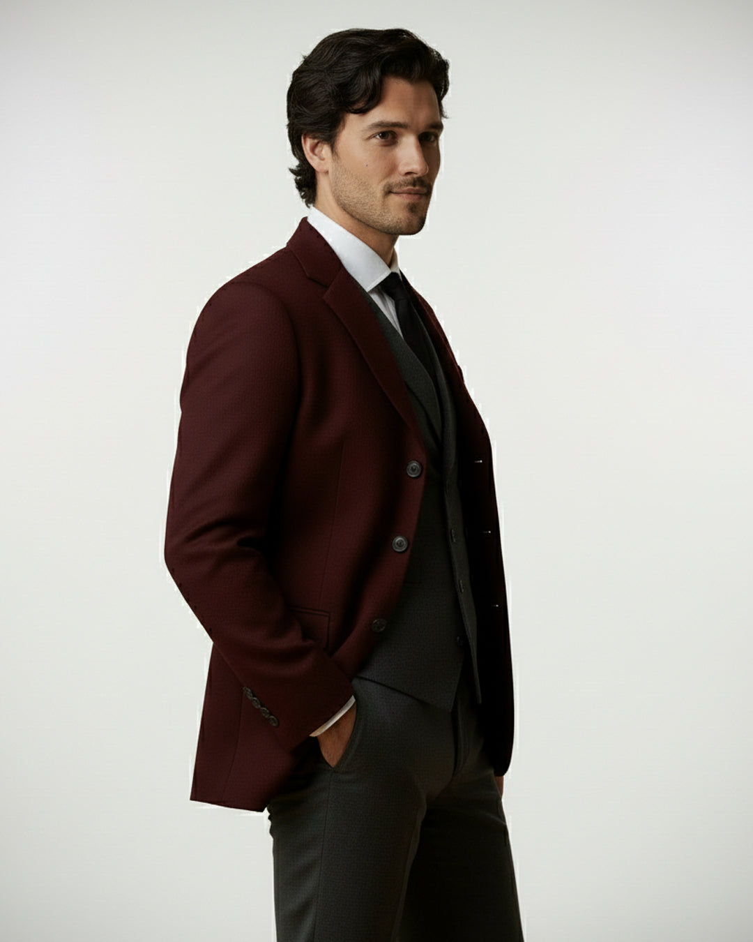 The Burgundy Regent Overcoat