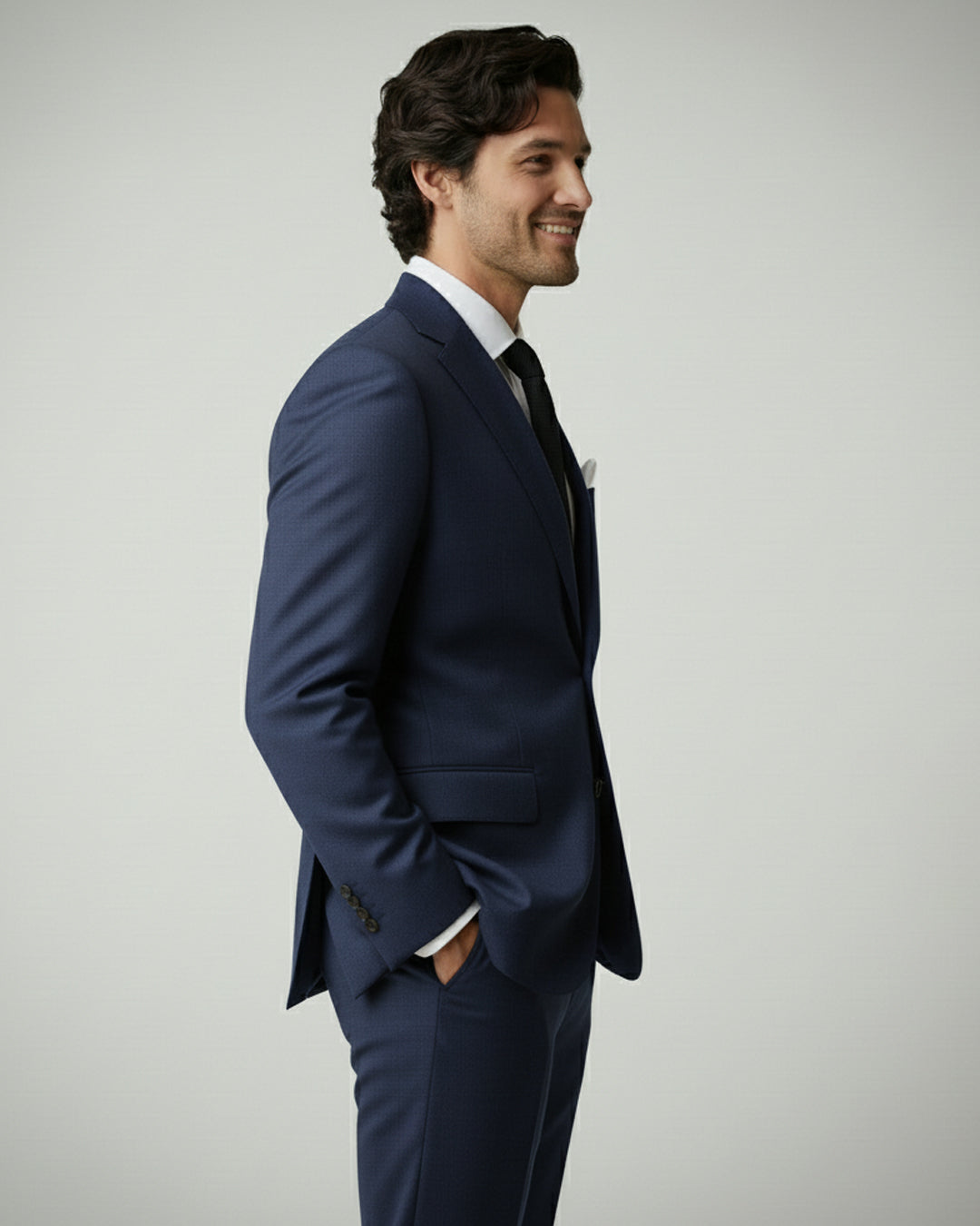 The Navy Birdseye Suit